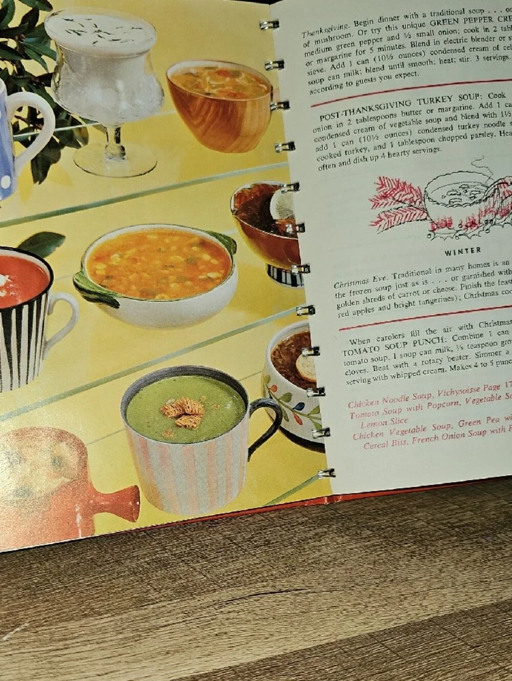 VTG Campbell’s Cooking With Soup Cookbook Red Ring Binder Spiral Bound Retro